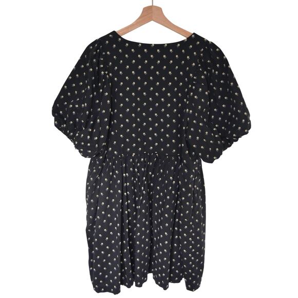 Madewell V-Neck Puff-Sleeve Mini Dress in Floral Ikat XL - Picture 5 of 7
